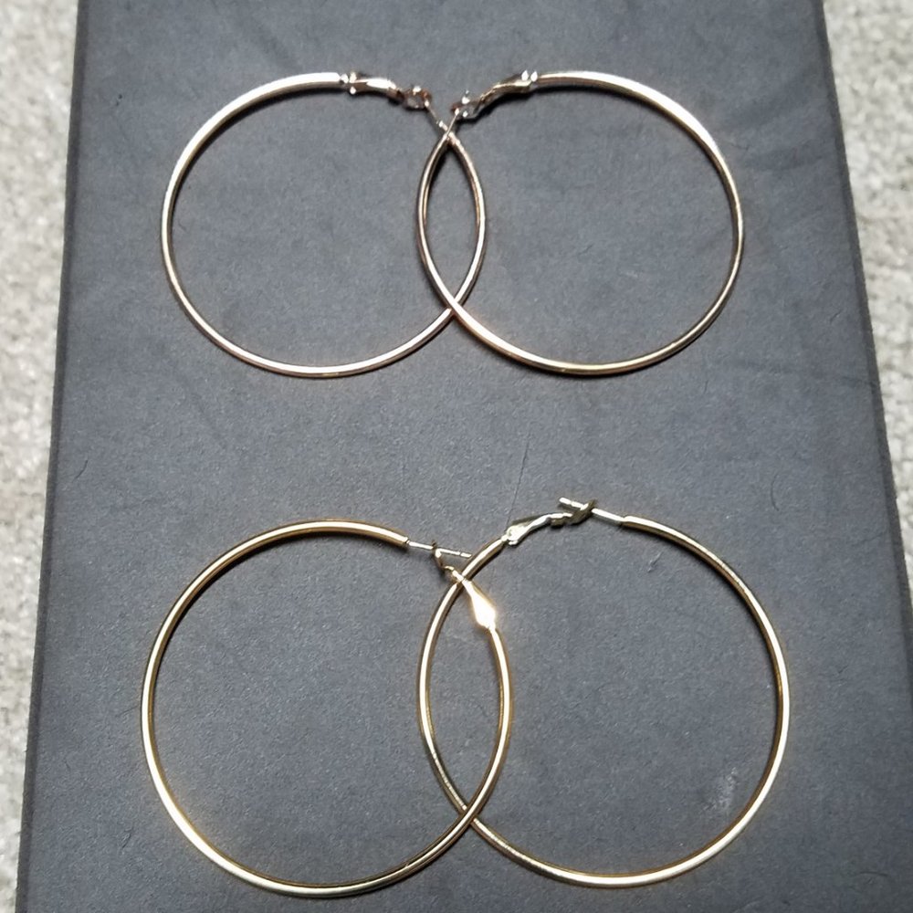 Gold & Rose Gold Hoop Earrings
